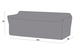 Защитный чехол на диван Касабланка, трехместный 219×82×70 см, цвет серый