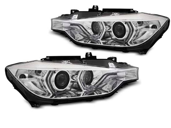 Передние фары для BMW 3 F30 / F31 (11-15) хромированные под штатный ксенон без AFS
