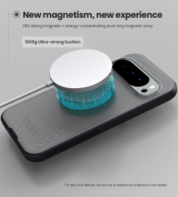 Чехол серый тонированный c MagSafe для Google Pixel 10 Pro XL, серия Super Frosted Shield Pro Magnetic (Clear version) от Nillkin