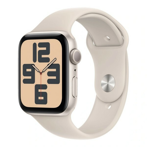 Apple Watch SE, 44мм, из алюминия цвета «сияющая звезда», спортивный ремешок (2023)