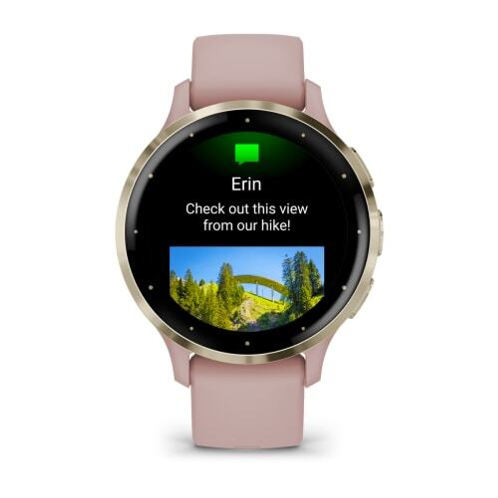 Часы Garmin Venu 3s розовые с золотистым безелем, 010-02785-03