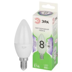 Лампа светодиодная ЭРА GREEN LINE LED B35-8W-865-E14 GL 8Вт свеча холодный свет E14 | Лампы cветодиодные Свеча (B/C)