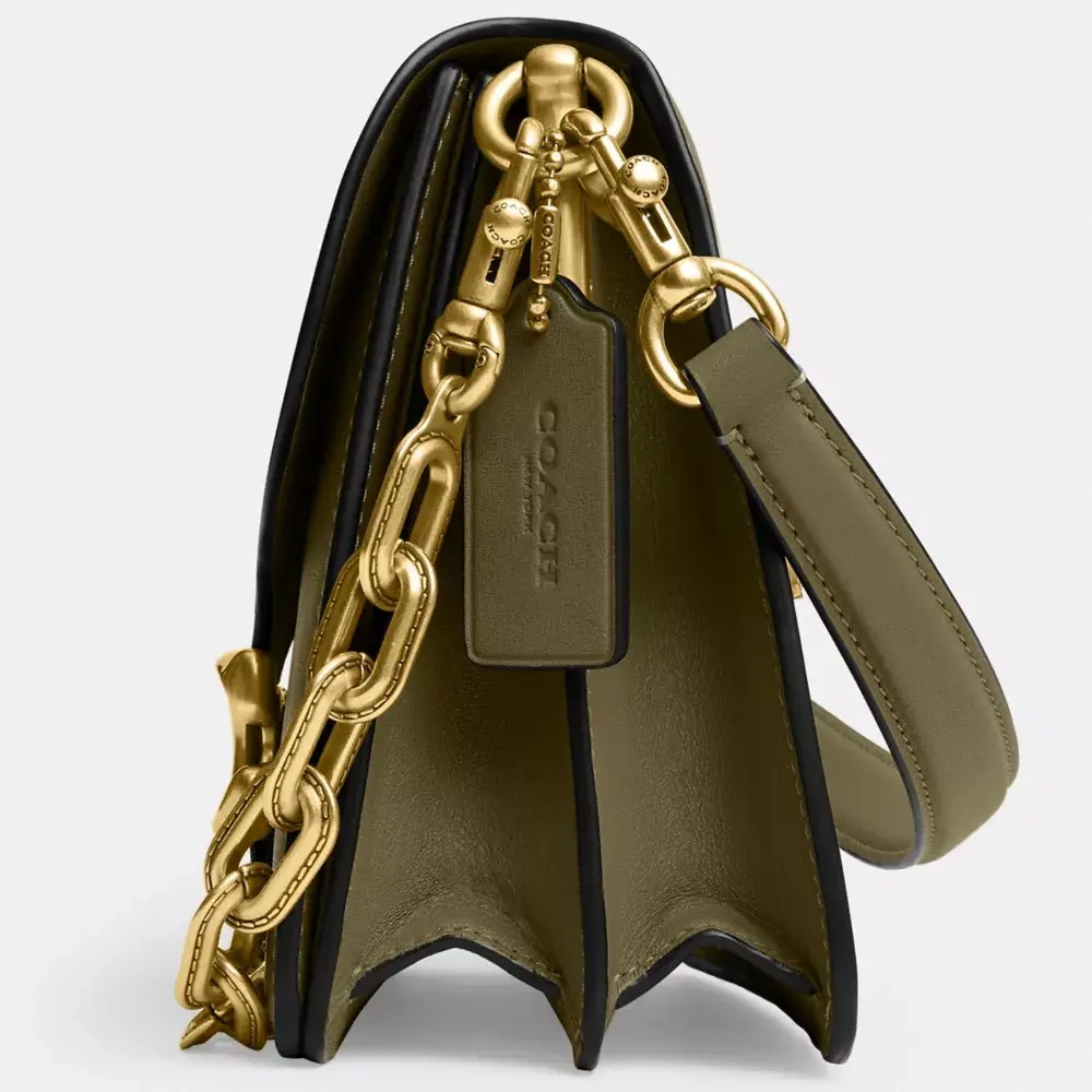COACH СУМКА ЧЕРЕЗ ПЛЕЧО TABBY CHAIN, ОЛИВКОВЫЙ