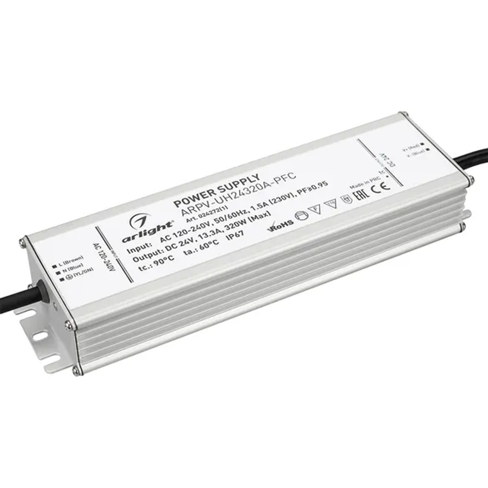 Блок питания ARPV-UH24320A-PFC (24V, 13.3A, 320W) (Arlight, IP67 Металл, 7 лет) 024272(1)