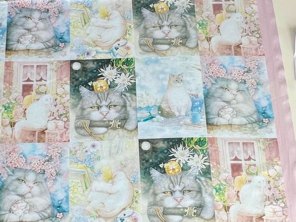 Купон 37x110 cm, 2 ряда СЕРЫЙ КОТ, 100% хлопок 2