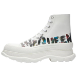 Alexander McQueen Tread Slick Boot Graffiti White Multicolor