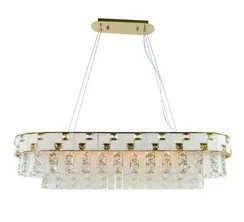 Люстра подвесная NewRgy 5860P/10 PLATING BRASS+CLEAR, 10×40 Вт, прозрачная и латунная