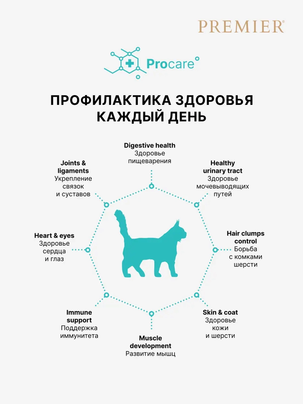 Сухой корм для взрослых кошек Premier Cat Adult Large крупных пород с чувствительным пищеварением ягненок с индейкой 0,4кг
