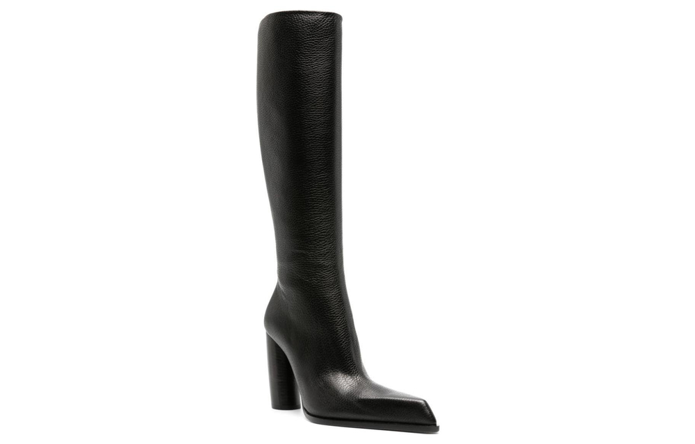 OFF-WHITE 110mm Pointed Knee-high Leather Boot