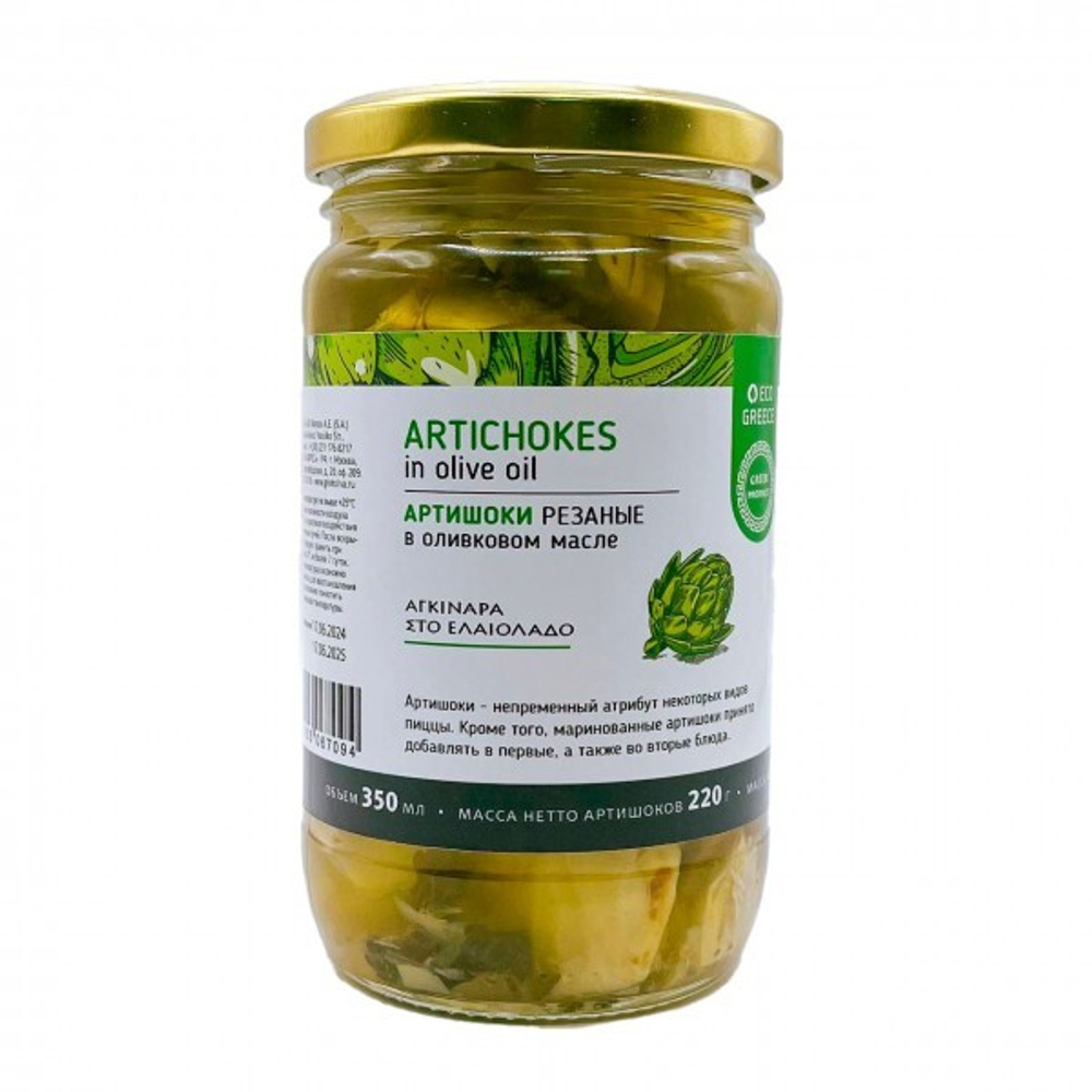 Артишоки в оливковом масле холодного отжима, "E & D Kontos", 340 г