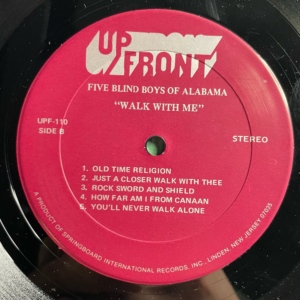Винтажная виниловая пластинка LP Five Blind Boys Of Alabama Walk With Me (США 1968)