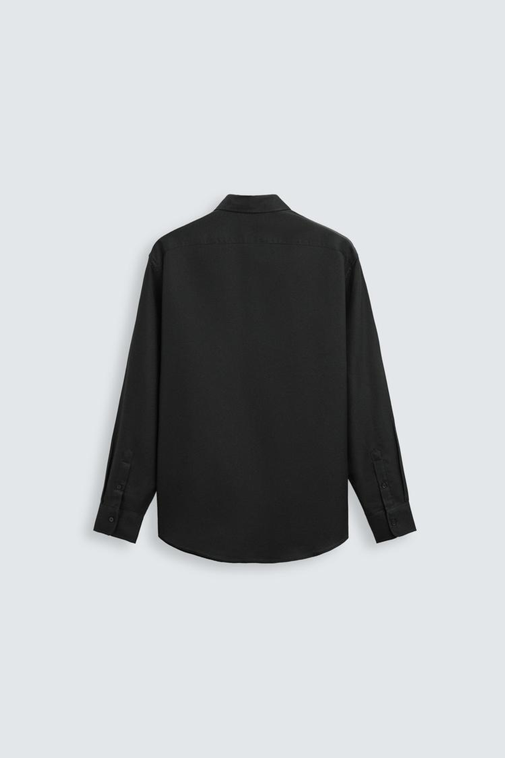 ZARA РУБАШКА ИЗ РЕЛЬЕФНОЙ ТКАНИ EASY CARE, ЧЕРНЫЙ