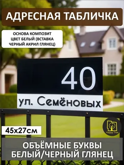Адресная табличка на дом с объемными буквами