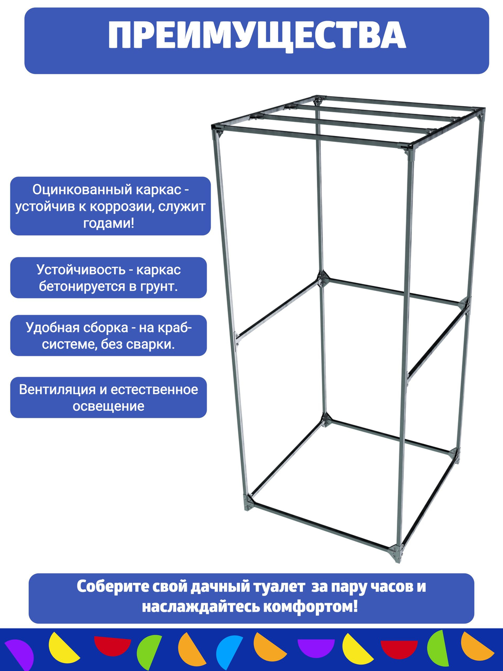 Каркас дачного туалета