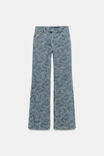 ДЖИНСЫ FLARE С ВЫСОКОЙ ПОСАДКОЙ И ЖАККАРДОМ — ZW COLLECTION — ZARA