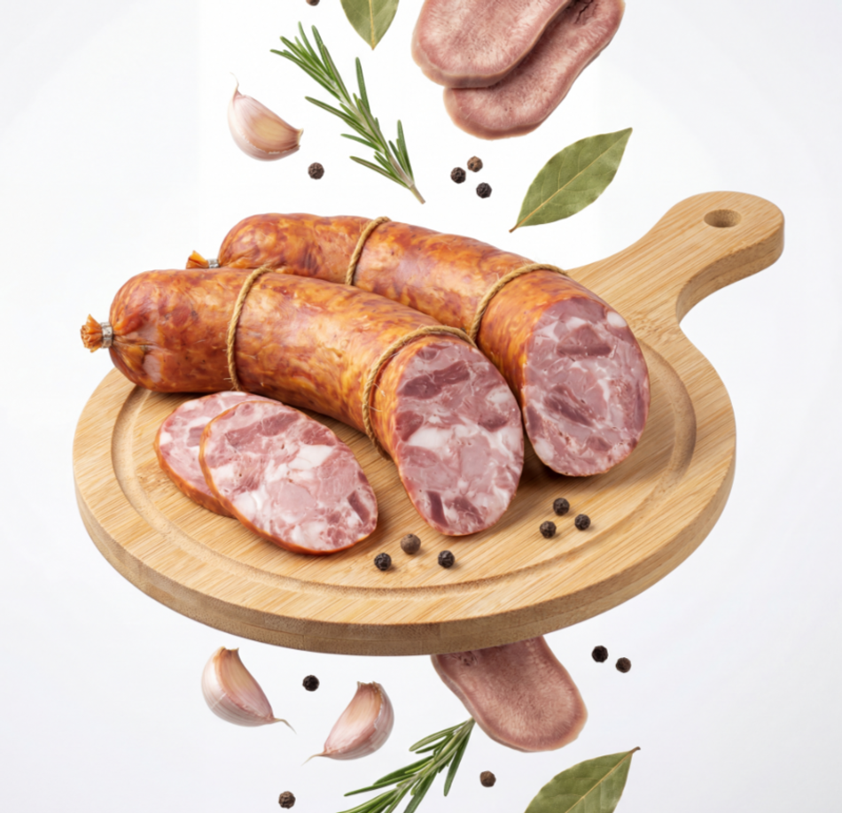 Колбаса Деревенская с чесноком и языком в/к, Старая Станица