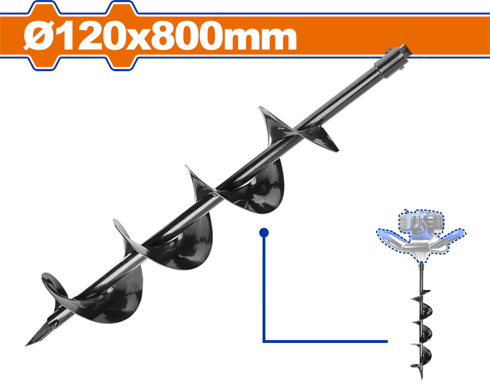 Шнек для мотобура WADFOW WDZ1A52-2 120х800 мм