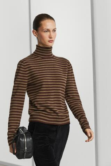 Massimo Dutti Свитер из шерсти и кашемира с высоким воротником, бордо