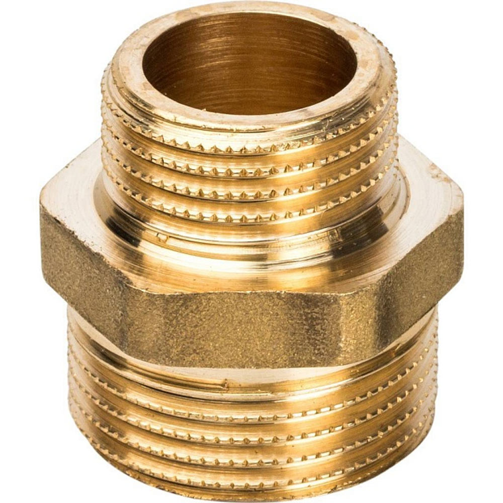 Ниппель редукционный STOUT SFT 0003 - 3/4" x 1/2" (для стальных труб, латунь без покрытия)