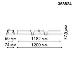 358824 SPOT NT22 486 белый Встраиваемый светодиодный светильник IP20 LED 4000K 48W 220V ITER