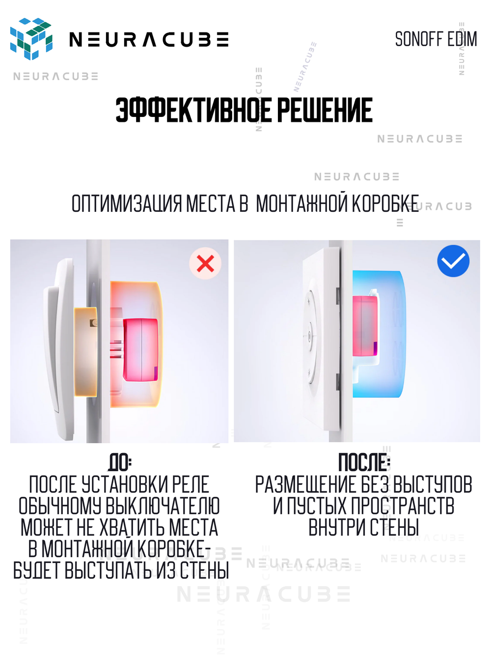 Выключатель для реле SONOFF EDIM (диммер MINI-DIM/ZBDIM)