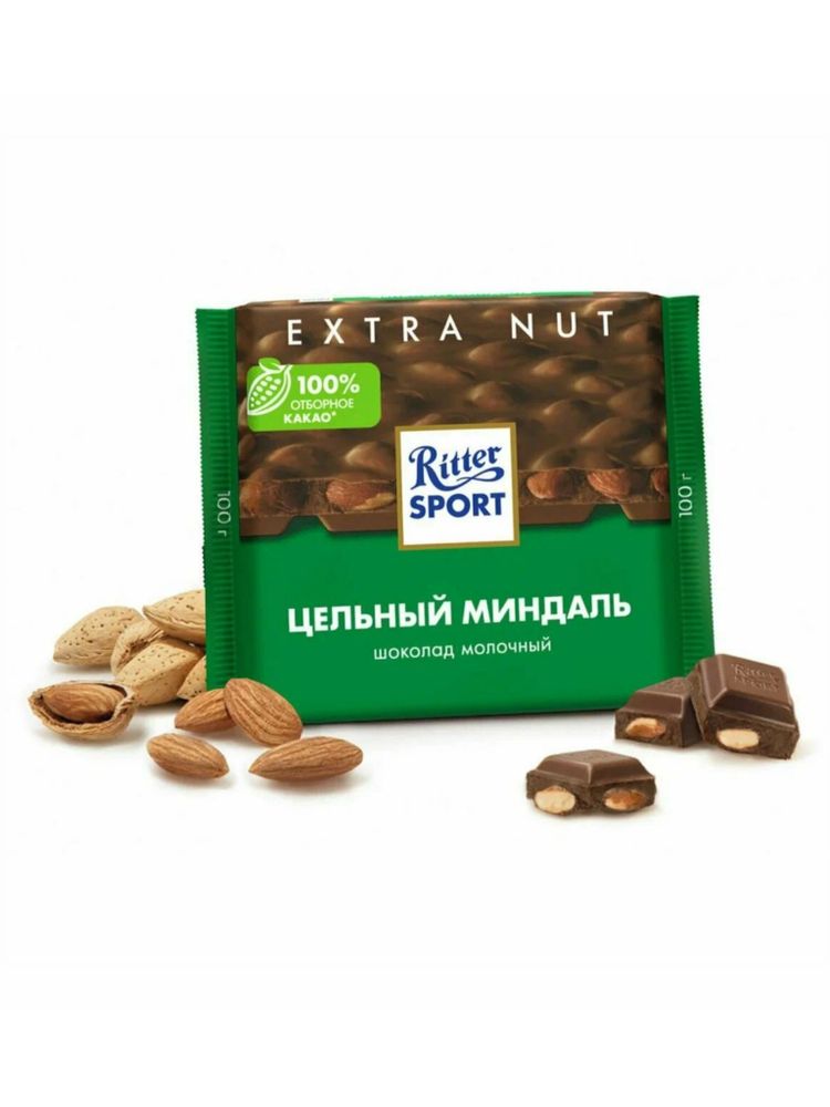 Шоколад молочный Ritter Sport Цельный миндаль 100 г x 2 шт