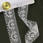 Кружево отделочное в стиле "трикотаж" 40 мм / 27.4 метра, 1660 цв.01 белый