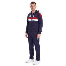 Костюм спорт. муж. с капюш. MIKASA MT550/151-083-L, р. L, 100% полиэстер, темносине-белый