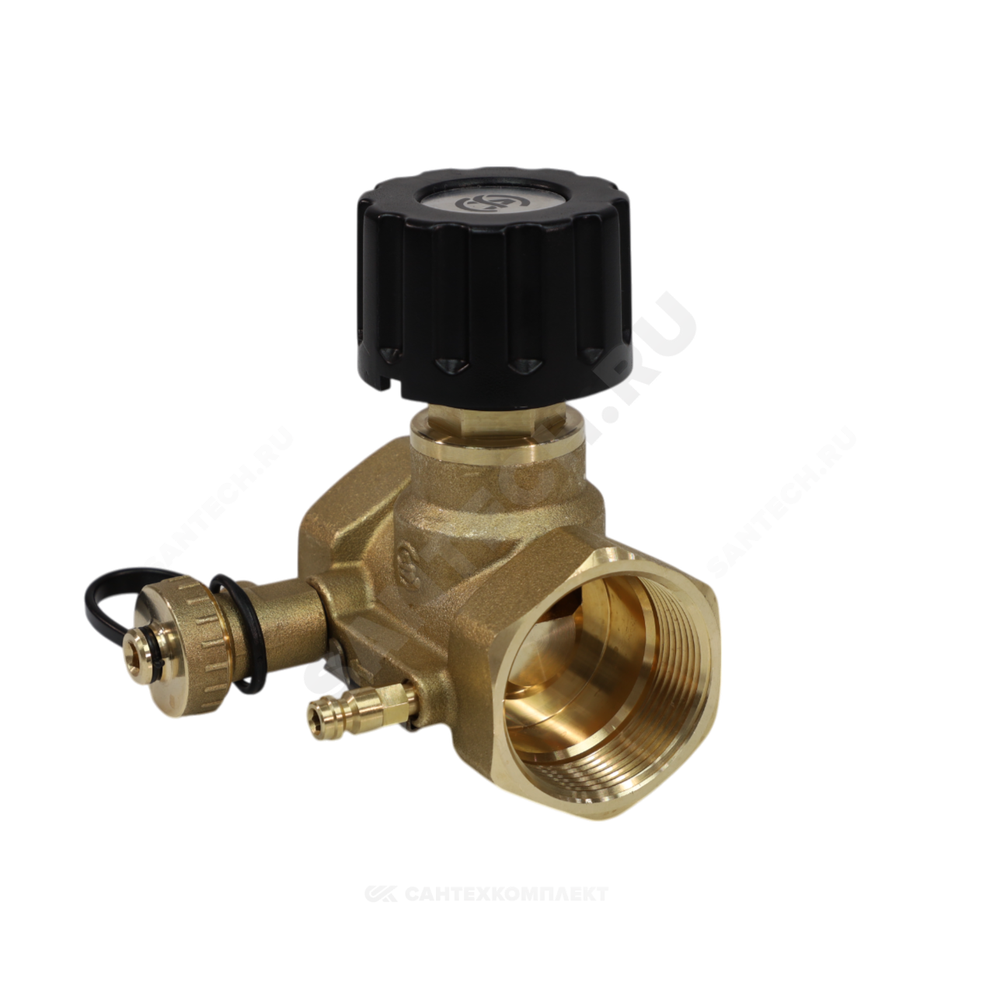 Клапан балансировочный ручной латунь 2013 Ду 20 G3/4" Ру16 Тмакс=120 оС ВР Kvs=2.5м3/ч с измерительными ниппелями EURO Aquasfera 2013-02