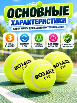 Набор мячей для большого тенниса 3 шт (00-5740)