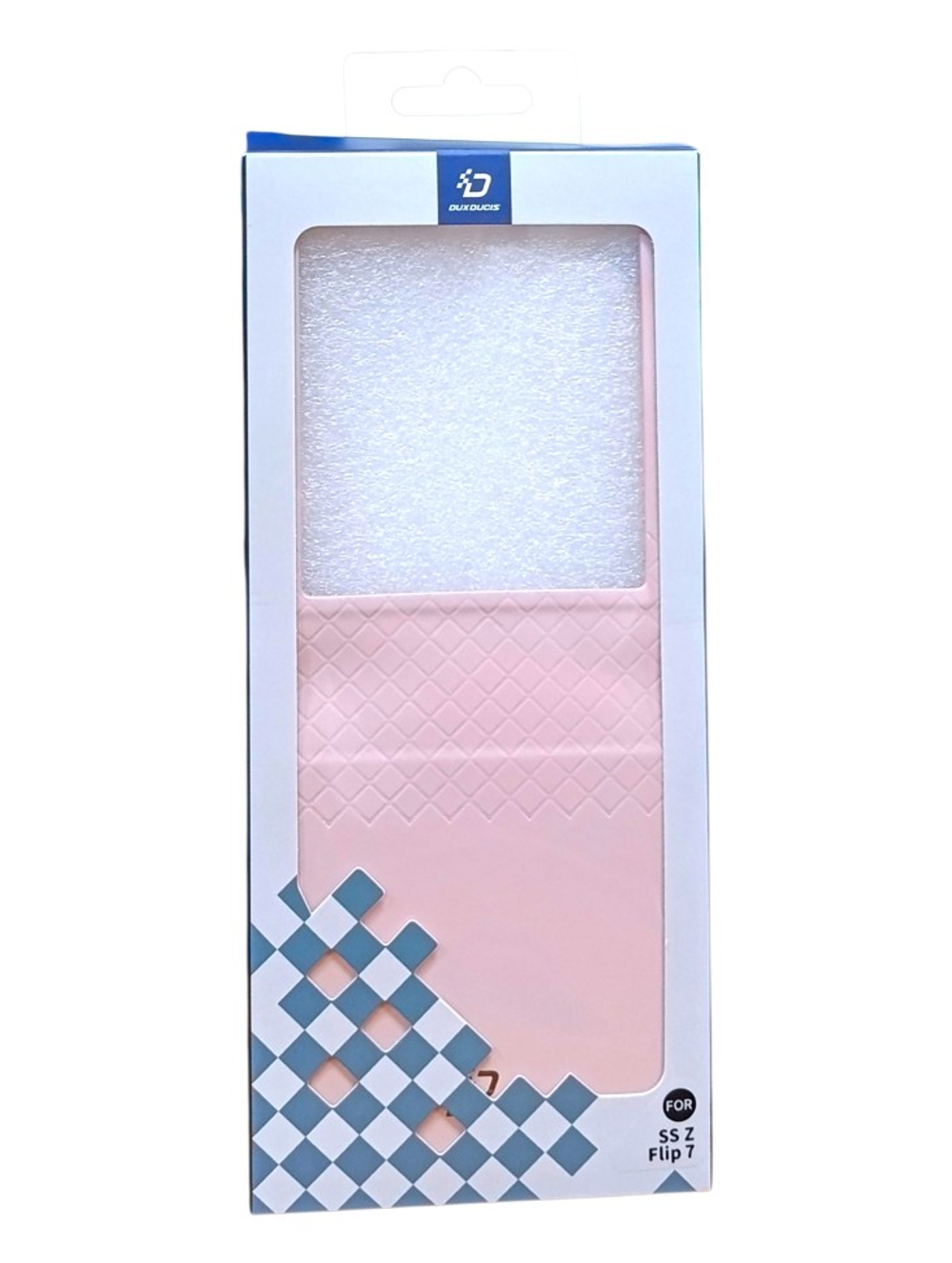Чехол-книжка DuxDucis Samsung Z Flip 7 кожаная розовая