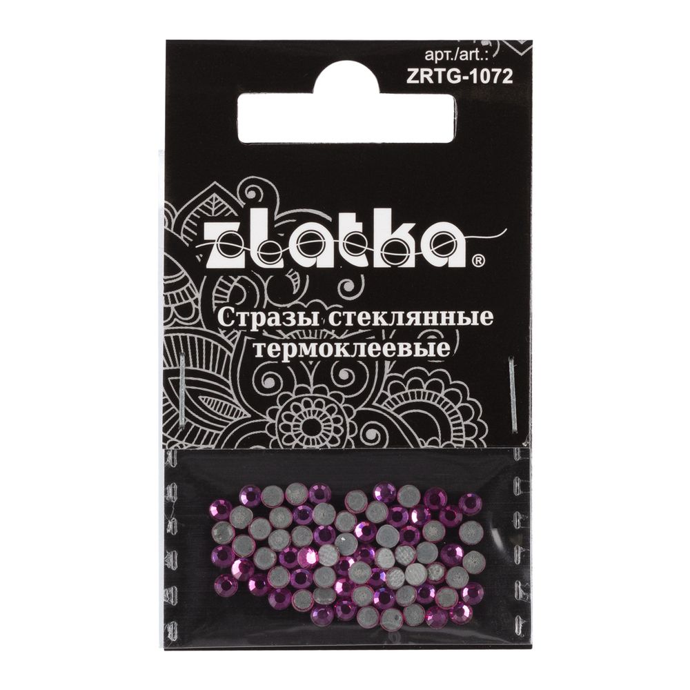 Стразы клеевые стекло 2.7 мм, 360 шт, SS10 №25 фуксия (Fuchsia), Zlatka ZRTG-1072