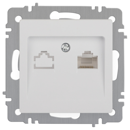 Розетка Intro Accent 6-303-01 информационная RJ45 IP20 СУ белый