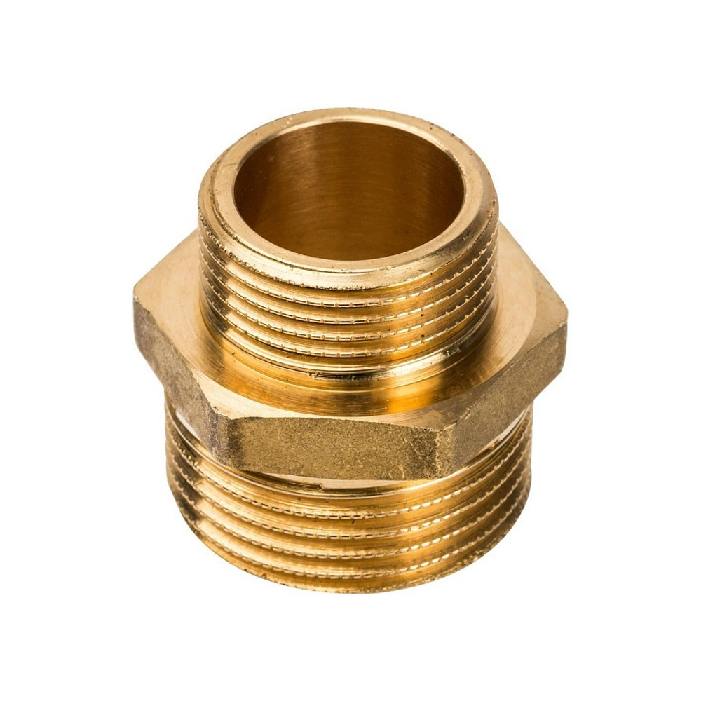 Ниппель редукционный STOUT SFT 0003 - 1" x 3/4" (для стальных труб, латунь без покрытия)