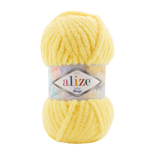 Пряжа Alize (Ализе) Softy Mega / уп.5 мот. по 100 г, 70м, 187 лимон
