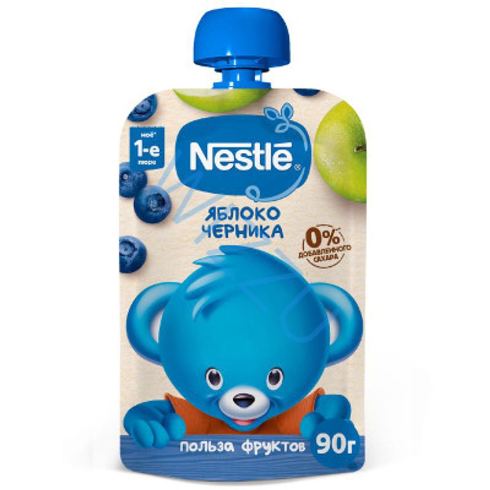 Пюре фруктово-ягодное Nestle Яблоко-Черника, 90 г