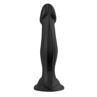 Черный анальный вибромассажер-реалистик 19см Silicone Toys USK-A02