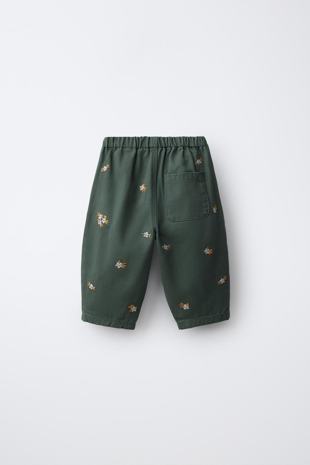 ZARA БРЮКИ ИЗ ТВИЛА С ВЫШИВКОЙ, МЯГКИЙ ЗЕЛЕНЫЙ