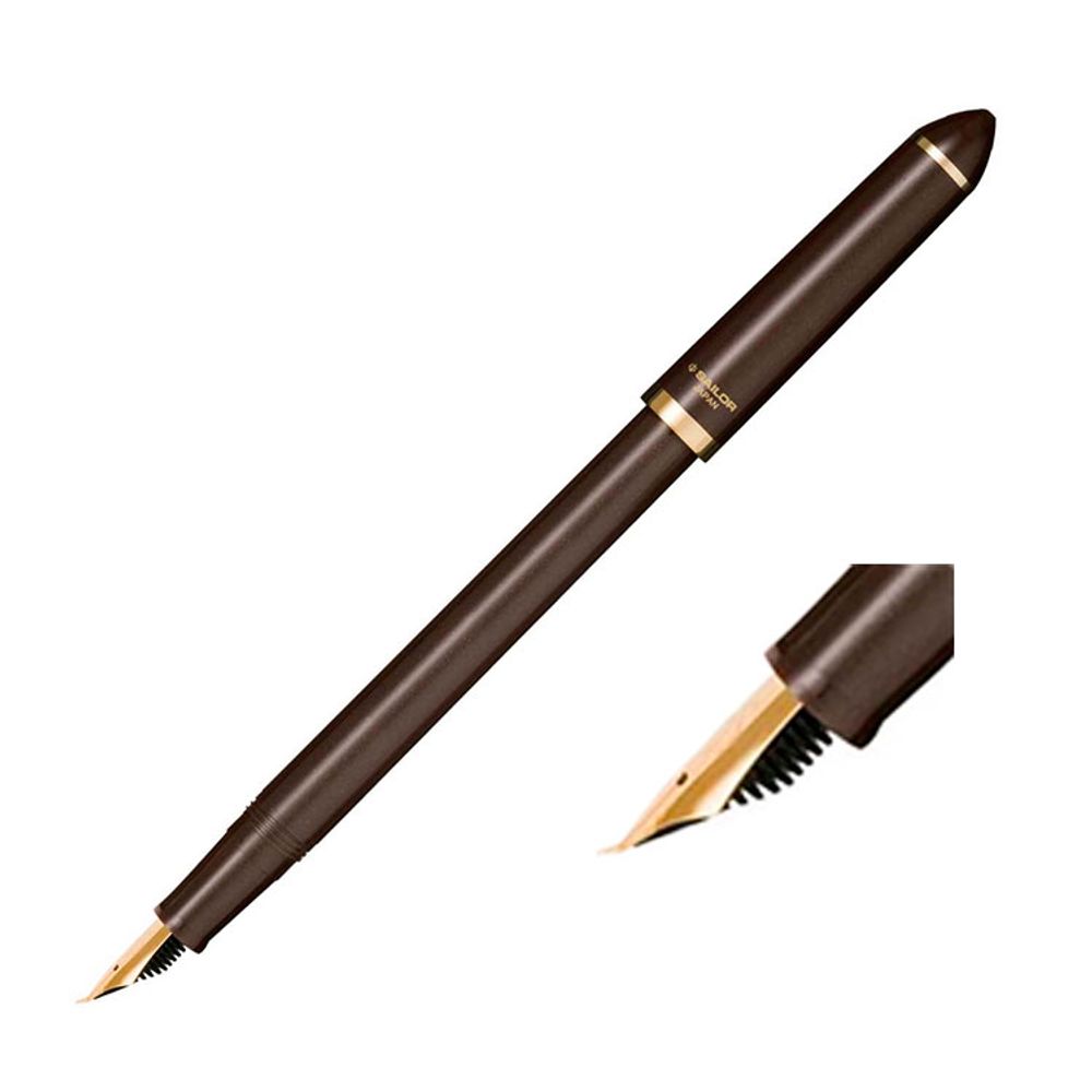 Ручка перьевая Sailor Fude De Mannen Pearl Brown GT Calligraphy Steel Nib 40° (12-0150-080)
