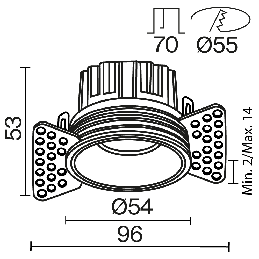 Встраиваемый светильник Technical DL058-7W3K-TRS-W