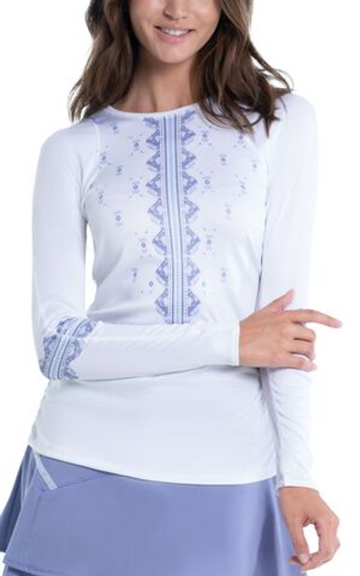 Женская теннисная футболка (dł. Рукава) Lucky in Love All About Ikat Sport Long Sleeve Top - shadow