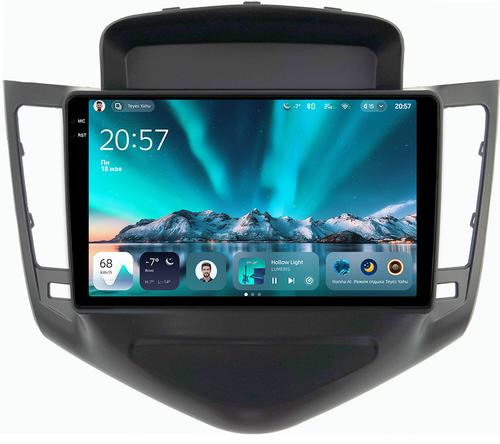 Магнитола для Chevrolet Cruze 1 2009-2012 (рамка черная) - Teyes CC4 монитор 9.2" 2K QLED на Android 14, Быстрейшая, Snapdragon 680, DSP, CarPlay, 4G SIM-слот