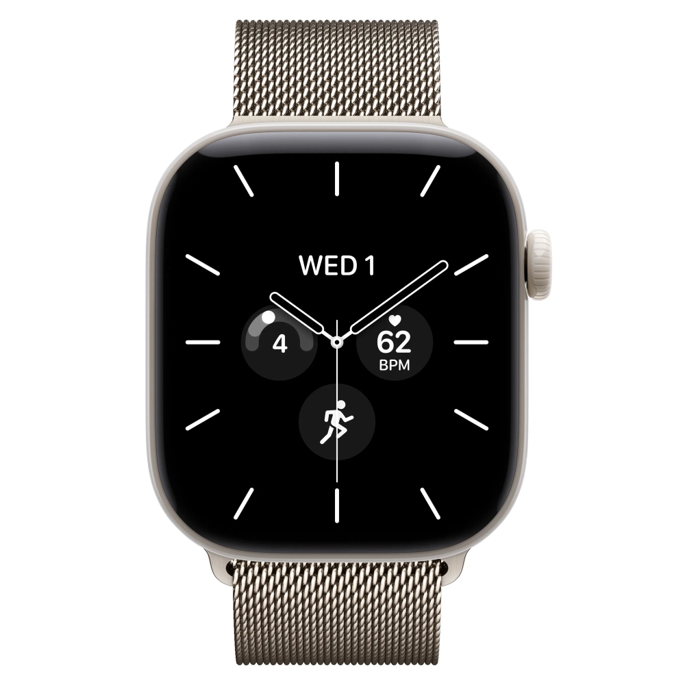 Умные часы Apple Watch Series 12 GPS + Cellular, 42mm, Pearl White Ceramic Case with Natural Milanese Loop