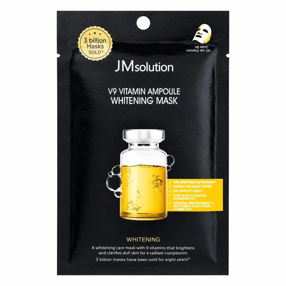 Тканевая маска с витаминным комплексом JMSOLUTION V9 Vitamin Ampoule Whitening Mask