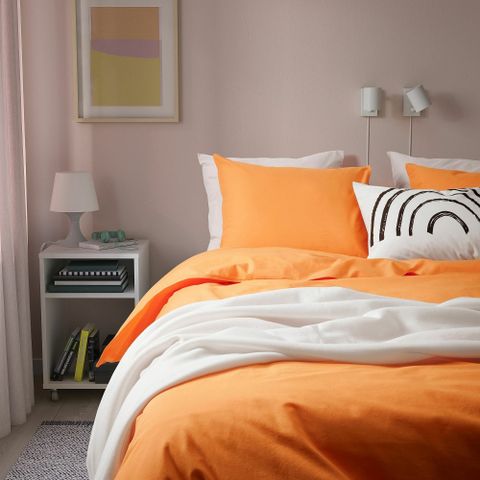 Комплект постельного белья IKEA ANGSLILJA (ЭНГСЛИЛЯ), Двуспальный, Оранжевый, 240x220, 50x80 см