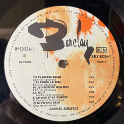 Винтажная виниловая пластинка LP Шарль Азнавур Charles Aznavour (Франция 1966)