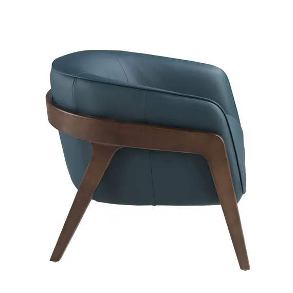 Кресло Angel Cerda 5196 из синей кожи Petrol