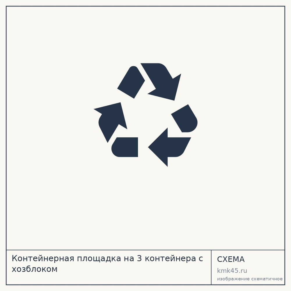Контейнерная площадка на 3 контейнера с хозблоком — от 344 000 ₽