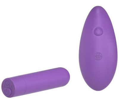 Фиолетовая вибропуля с пультом Rechargeable Remote Control Bullet - 7,62 см. (Цвет: фиолетовый)