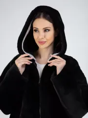 Дубленка натуральная с капюшоном двухсторонняя